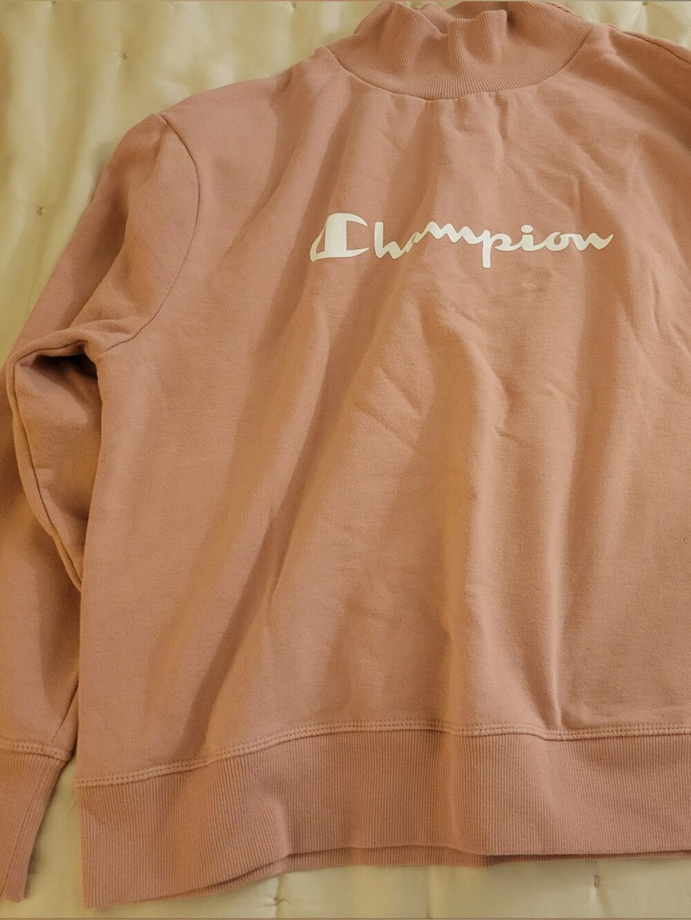 Champion Women's Pink Mock Neck Sweatshirt